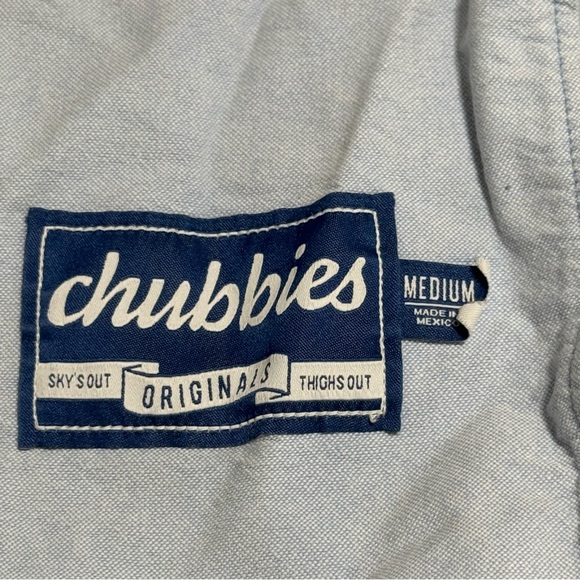 Chubbies Light Blue Men's Thigh Shorts Elastic Waist Medium - Picture 9 of 10